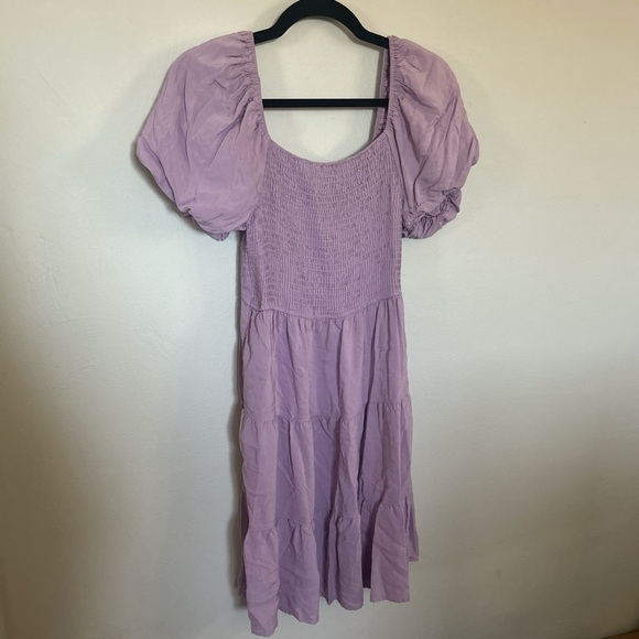 Lavender Puff Sleeve Dress - Picture 4 of 5